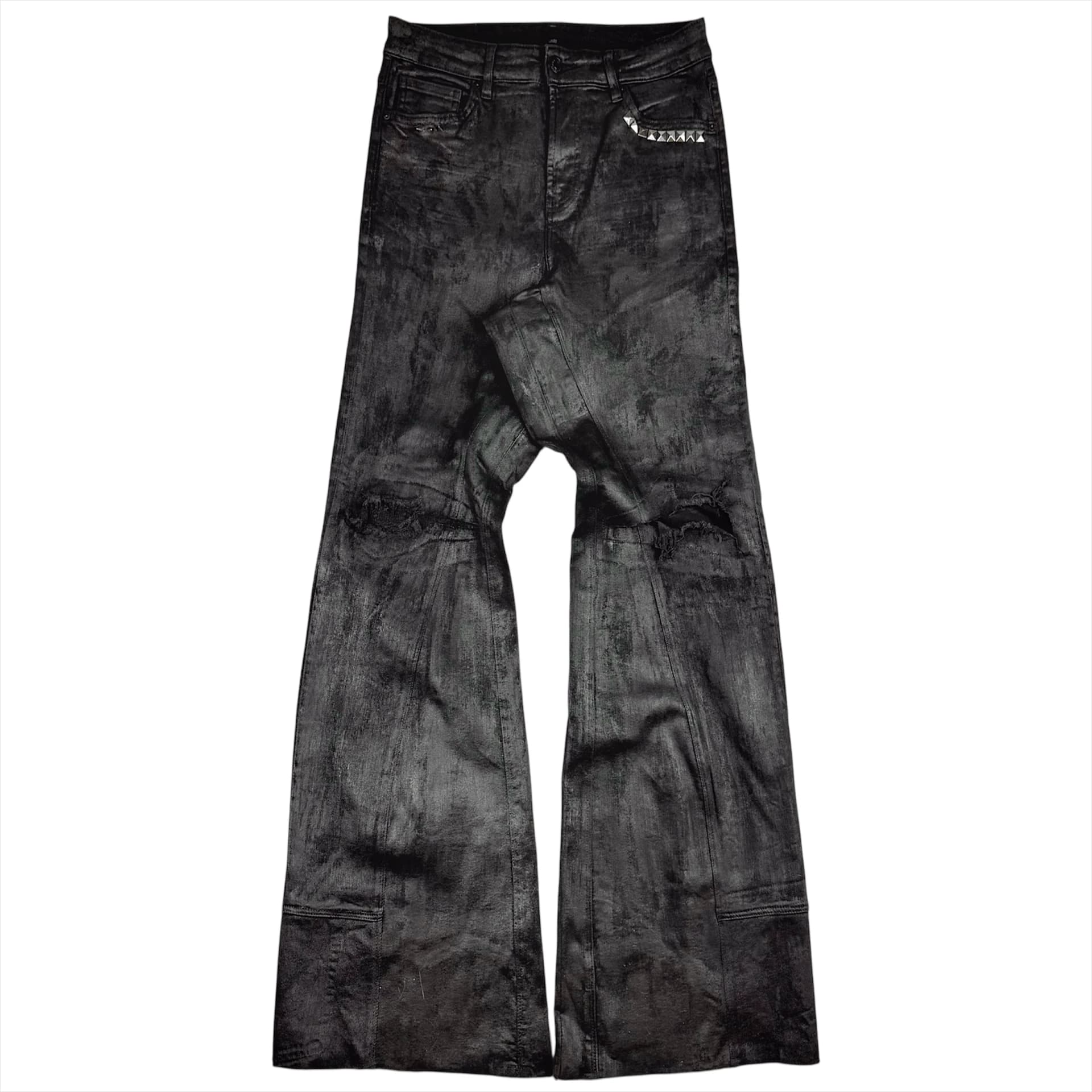 DISTRESSED LIQUID JEANS 