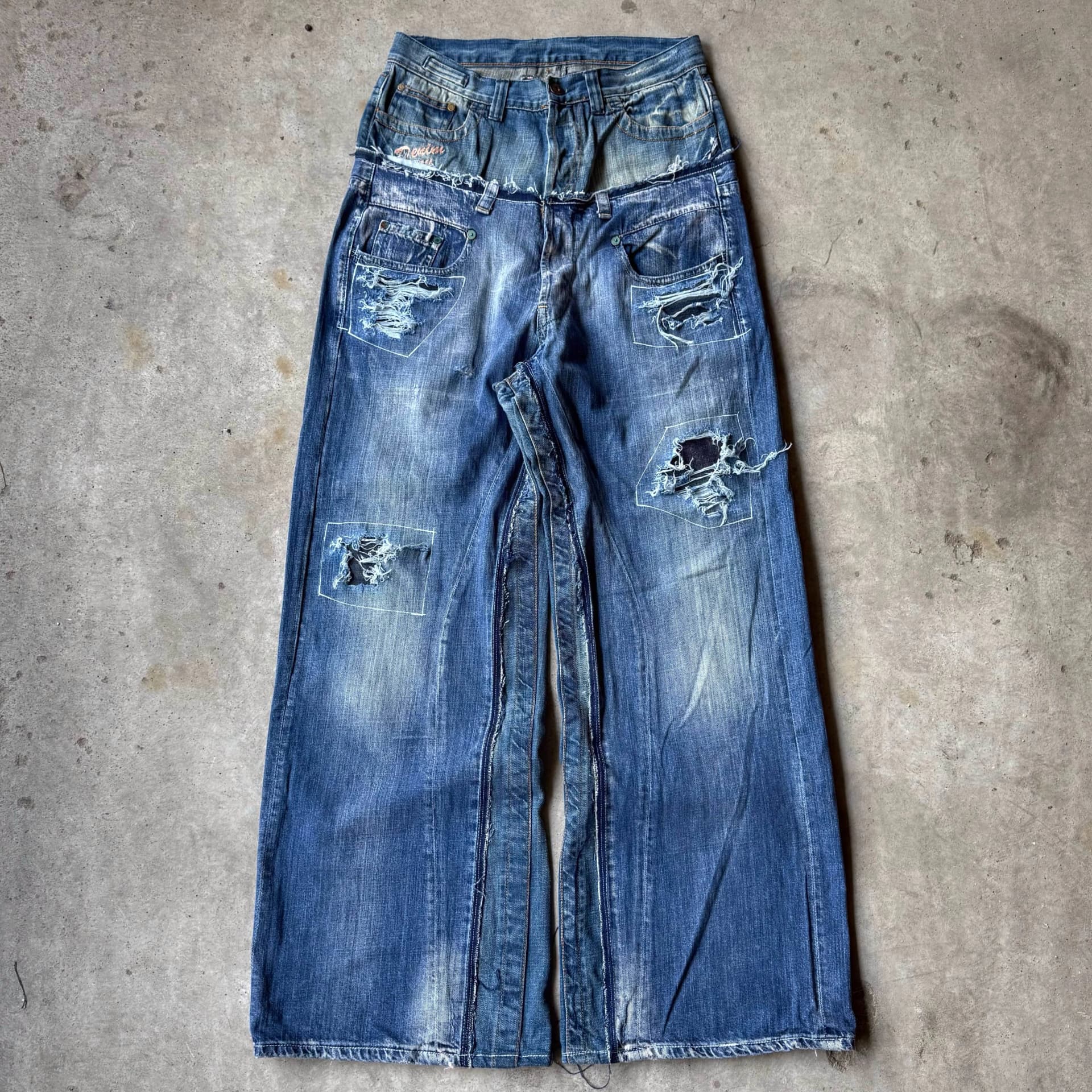 DOUBLE WAIST BAGGY JEANS 