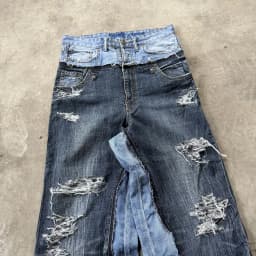 DOUBLE WAIST BAGGY JEANS 