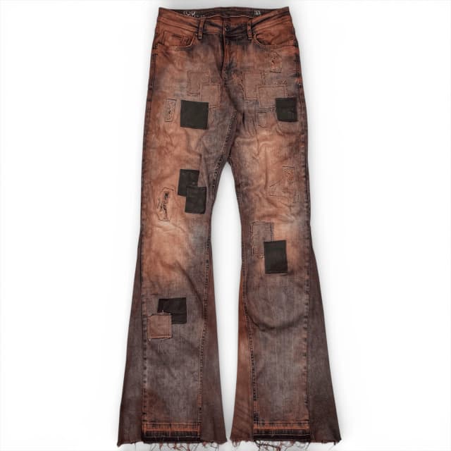 PATCHWORK FLARED JEANS 