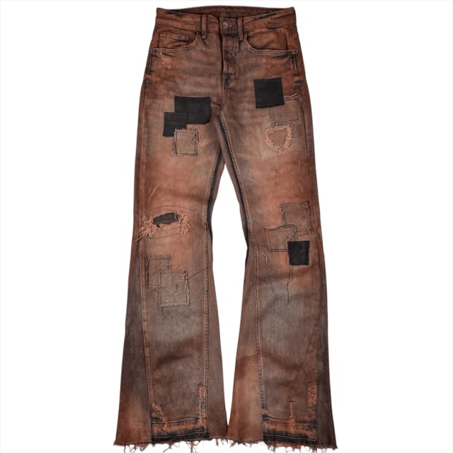 MUD-WASH PATCHWORK JEANS 