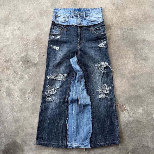 DOUBLE WAIST BAGGY JEANS