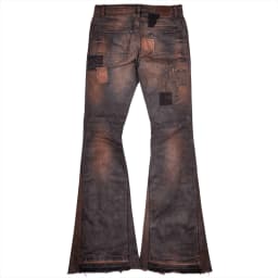 PATCHWORK LACE-UP JEANS